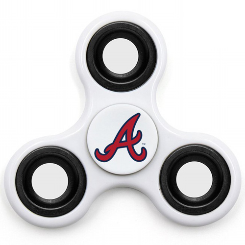 MLB Atlanta Braves 3 Way Fidget Spinner I55 -White - Click Image to Close